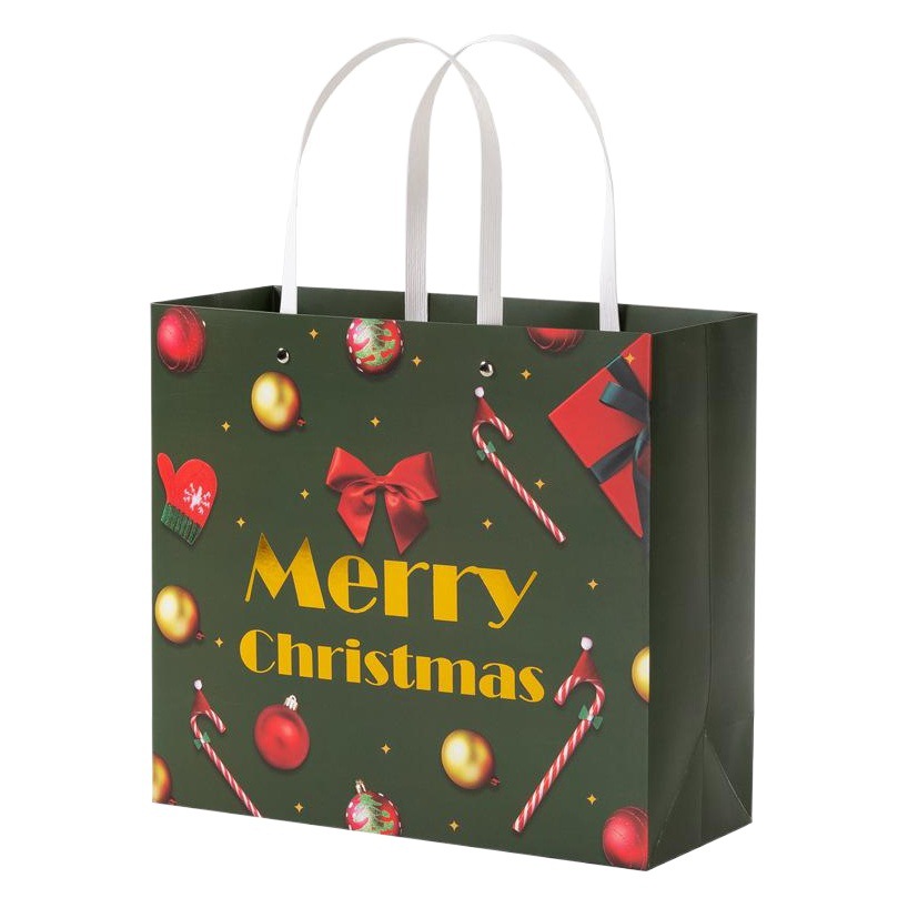 Senyu Leaf Christmas Gift Bag Holiday Christmas Eve Portable Paper Bag Packaging Clothing Scarf Hat Socks Accompanying Gift