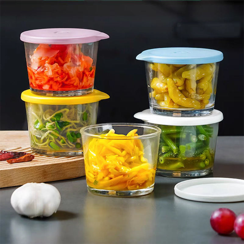 Glass Preservation Box Food Grade Sealed Jar Storage Jar Bottled Refrigerator Pickles Storage Bottle Small Pickles Box