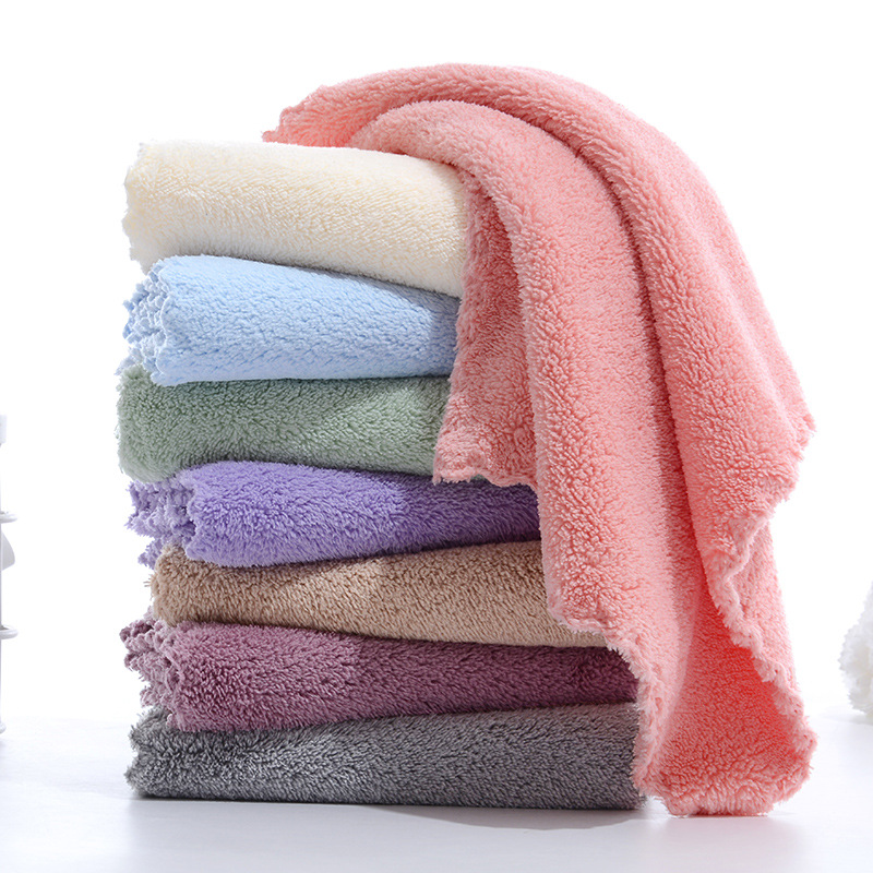 Picture of Square Towel 30*30 High-Density Coral Velvet Kidsren's Face Wash Towel Absorbent Logo Gift Welfare Kindergarten Rag