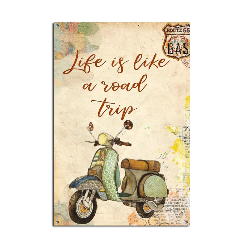 Picture of Cross-border American Country Retro Flower Figure Tin Painting Garden Pastoral Balcony Wall Wall Wall Old Decoration Pendant