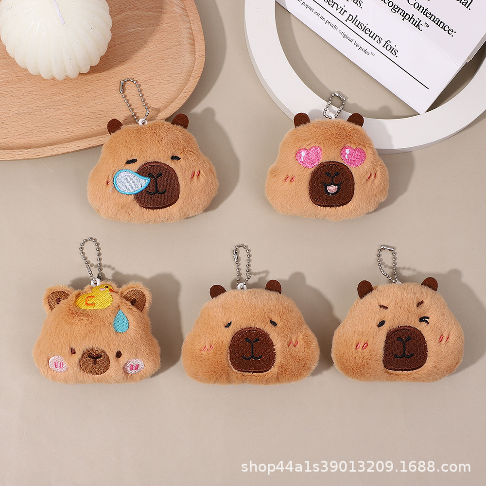 Picture of New Cute Sleepy Nose Capybara Squeaky Plush Pendant Expression Bag Capibala Bag Hanging Ornaments Wholesale