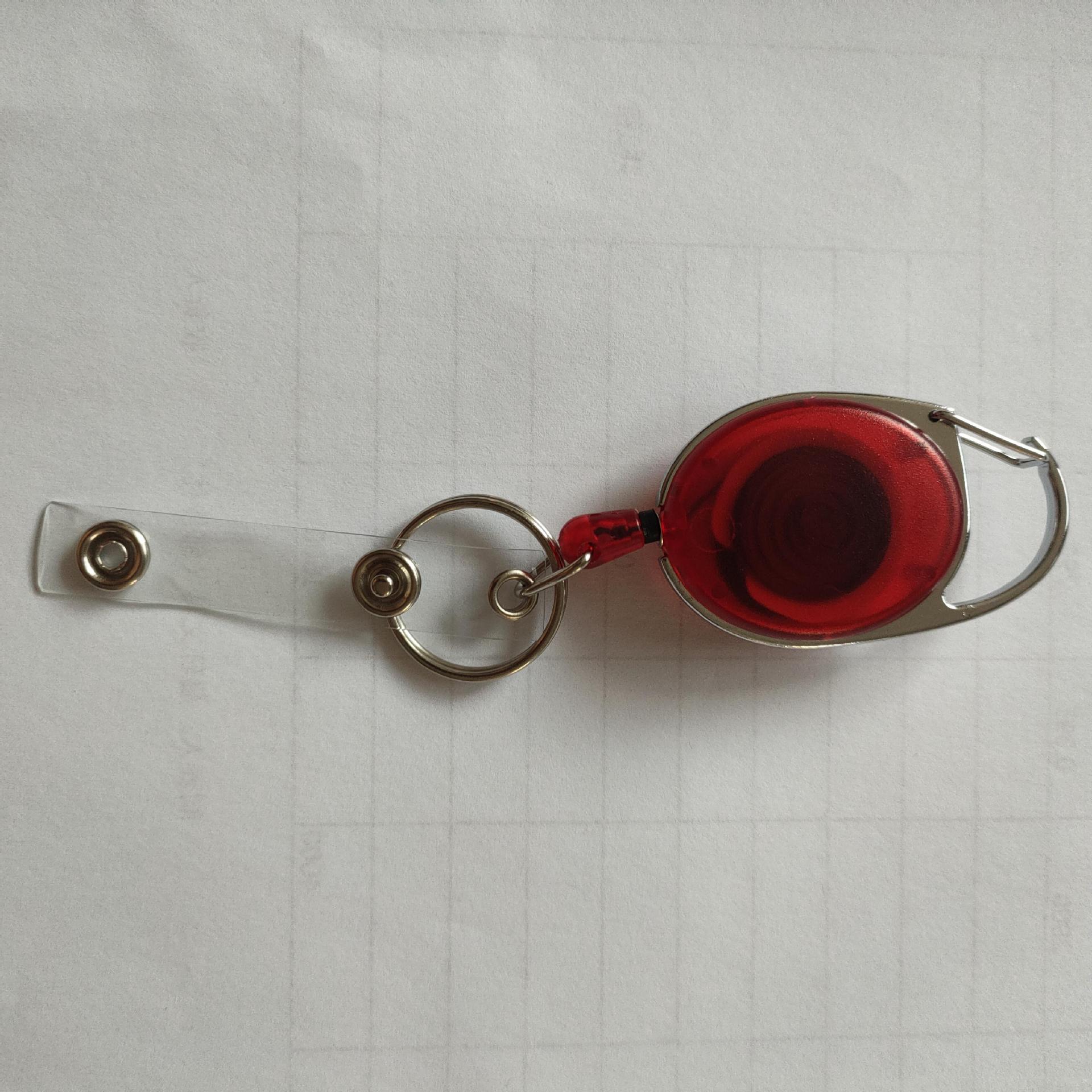 Picture of Oval Outdoor Solid Color Solid Color Easy Pull Buckle Easy Pull Retractable Buckle Wire Pull Cable ID Buckle Retractable Keychain