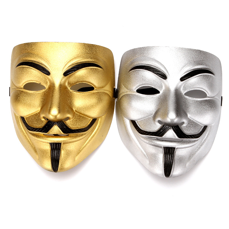 New Halloween thickened frosted electroplated V-shaped mask film and television film theme V face mask V strange guest wholesale