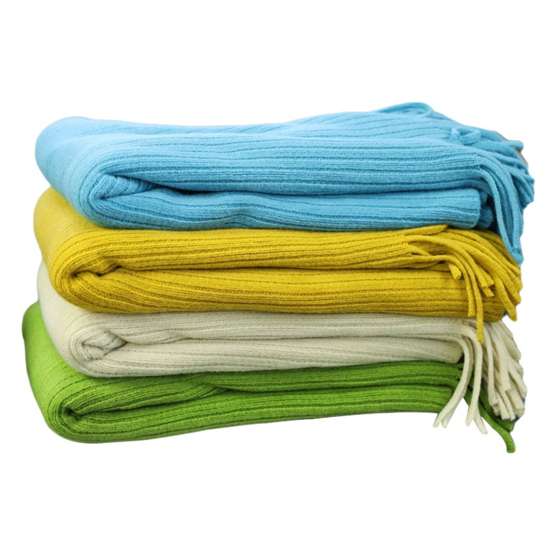 Scandinavian Sofa Throw Blanket Tassel Knitted Blanket Striped B&B Hotel Bedside Blanket Office Nap Air Conditioning Blanket