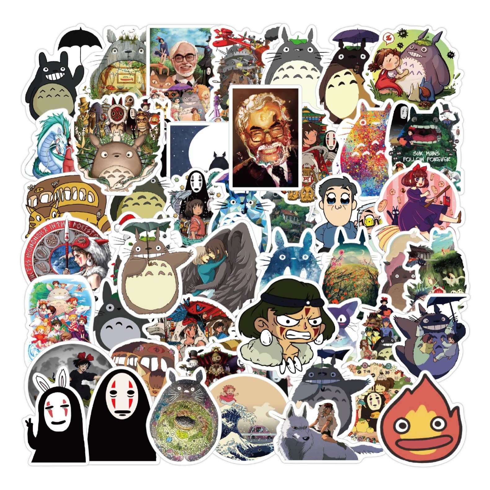 Picture of Japanese Anime Miyazaki Hayao Totoro Spirited Away 50 Stickers Suitcase Skateboard Water Cup Graffiti Waterproof Stickers Wholesale