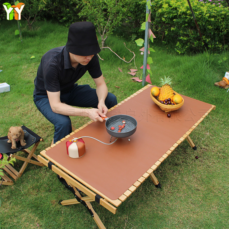 Spot Multi-color Camping Washable Wear-resistant Leather Camping Table Mat Folding Picnic Leather Table Mat for Outdoor Picnic