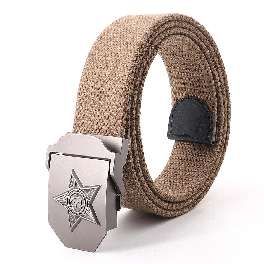 Picture of Soviet Union military emblem canvas belt belt thickened men's outdoor jeans tactical alloy manufacturers wholesale