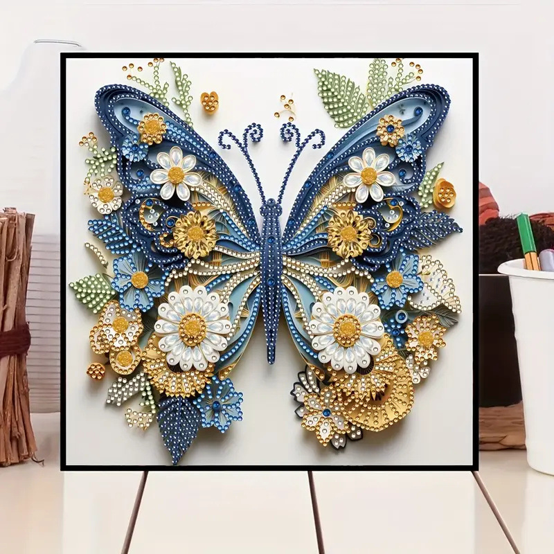 DIY Diamond painting flower butterfly 30 * 30cm Christmas decorative painting TEMU independent station hot sale