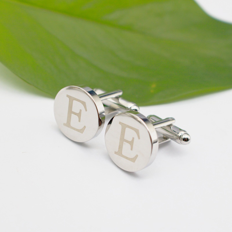 Picture of High-End Letter Cufflinks Men's Shirt Collar Clip Set Metal Accessories Business 26 Letters Laser in Stock