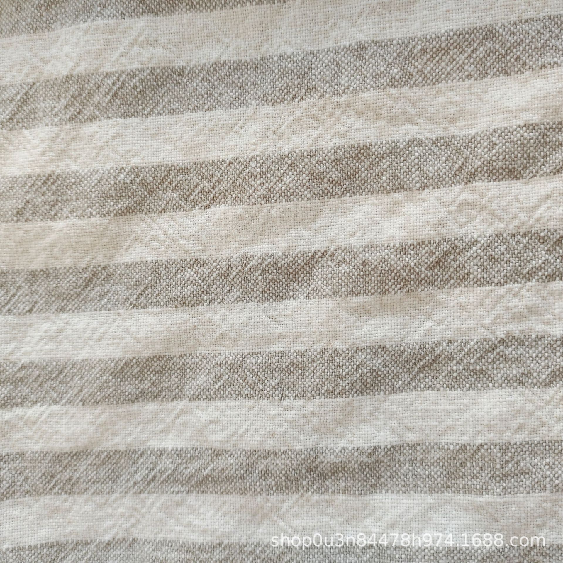 Pure Linen Heavy 450GSM Stripesd Blanket Fabric Finished Sand Washed Blanket Textured Linen Heavy Fabric