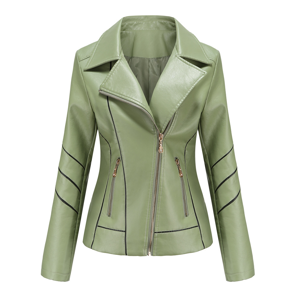Picture of Cross-border leather clothing for foreign trade women's thin PU short coat spring and autumn jacket wish motorcycle clothing women's new