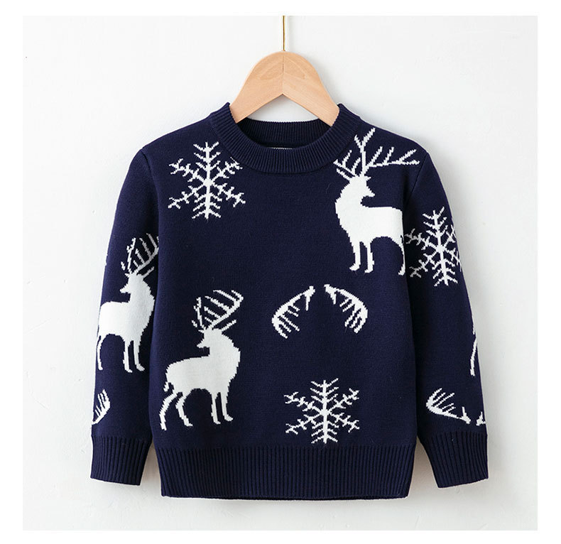 Picture of 2023 Europe and the United States new children's Christmas sweater children's clothing girls boys autumn and winter cartoon pullover sweater