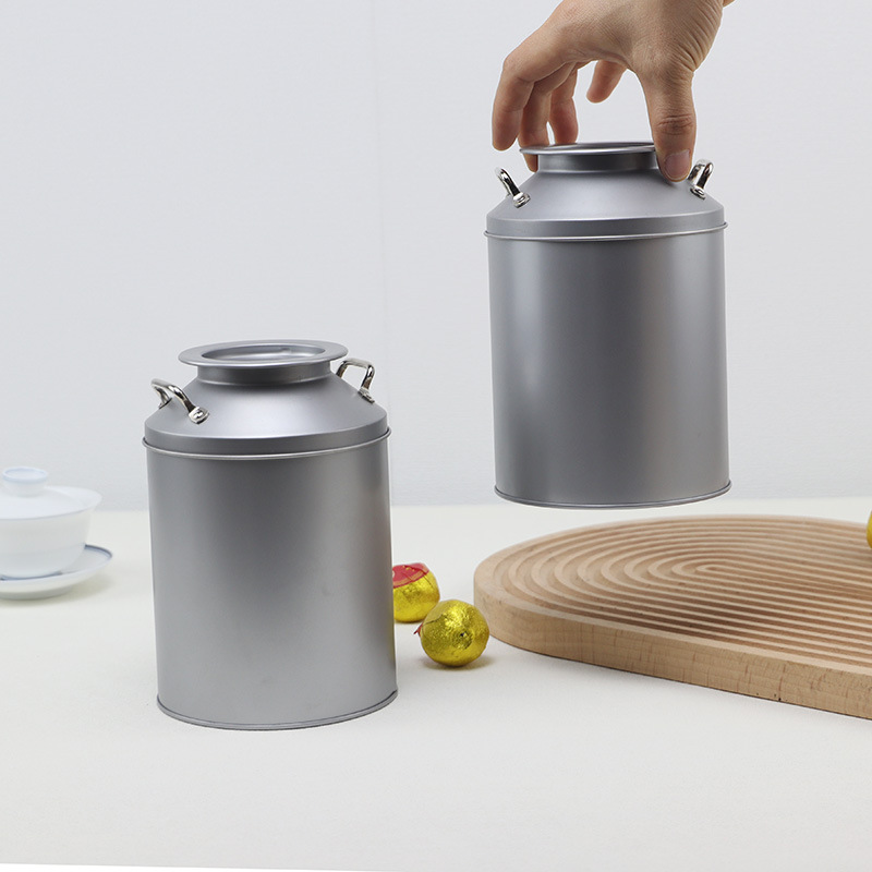 Tea Cans Pu'er Xiaoqing Orange Black Tea Green Tea Bulk Tea Personalized Creative Tinplate Cans Binaural Vintage Storage Box