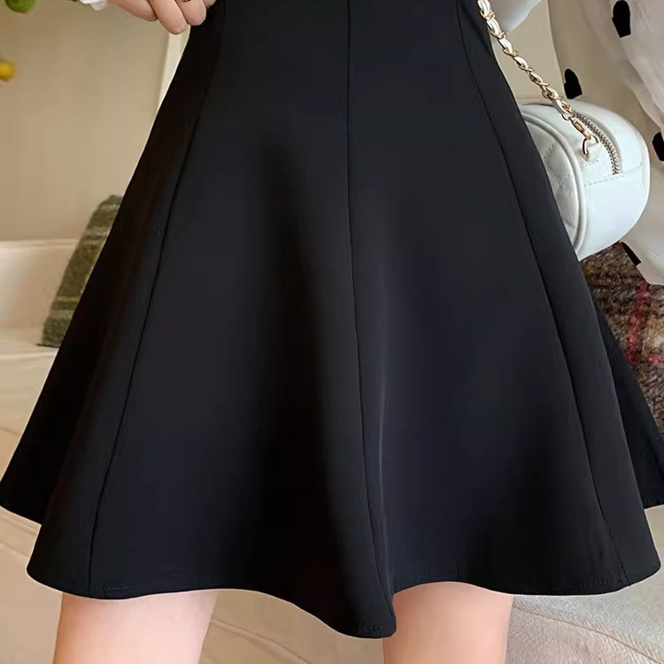A Short Skirt with a Pear-Shaped High Waist and Slimming Look 2023 Figure Black New Style Tutu Skirt Autum Skirt for Women Lotus