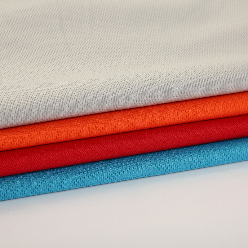 T-Shirt Jersey Fabric Spot Polyester Bird's Eye Cloth Polyester Micron Sportswear Moisture Wicking Quick Drying Mesh Cloth
