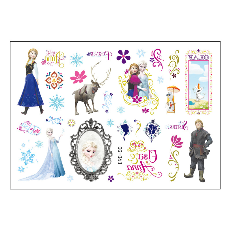 Picture of Frozen Aisha Princess Anna Xuebao Children Tattoo Sticker Birthday Party Tattoo Sticker Water Transfer Sticker