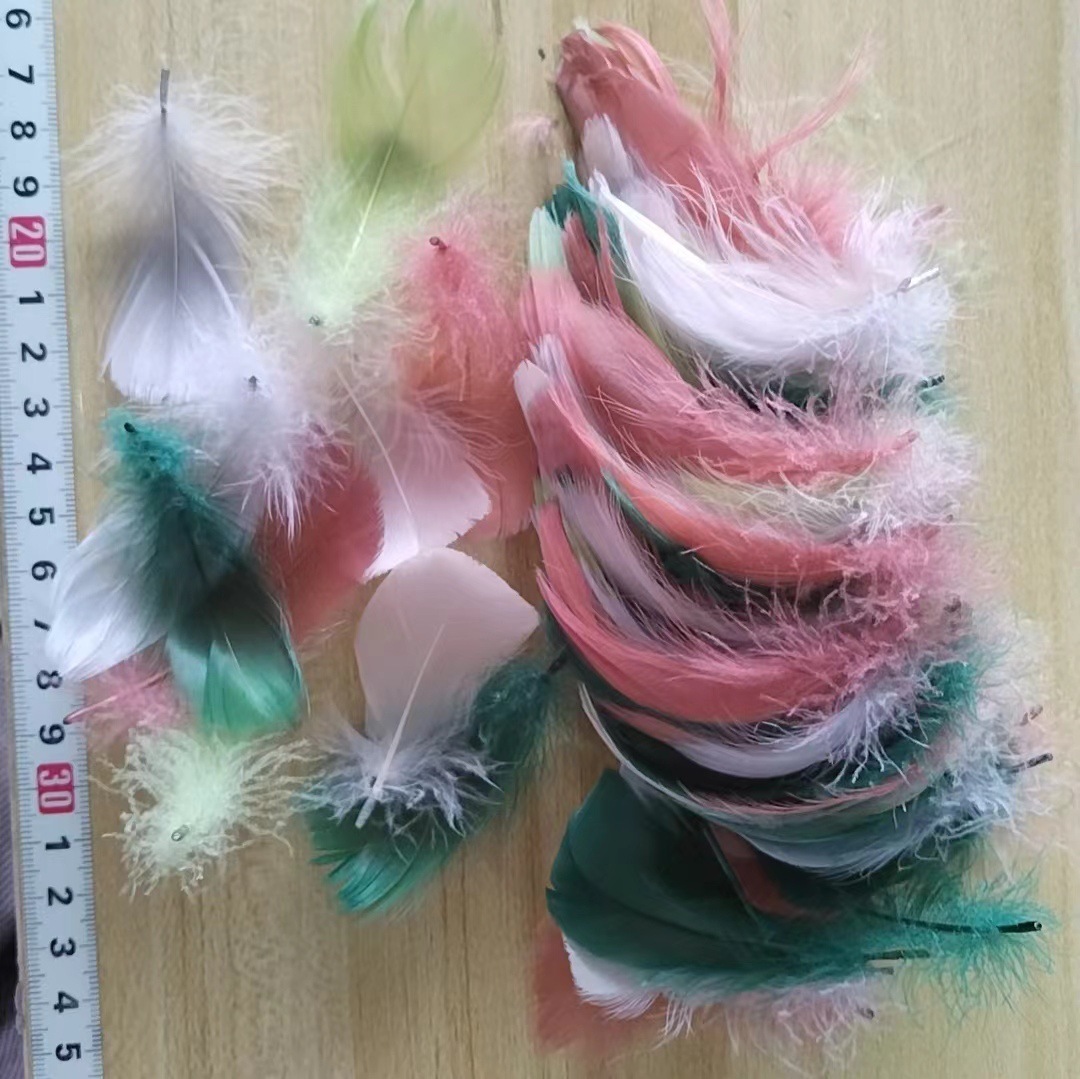 Picture of Manufacturer Wholesale Macaron Colorfulful Small Feather 5-8cm Goose Feather Small Floating Wave Ball Balloon Filling Decorative Material