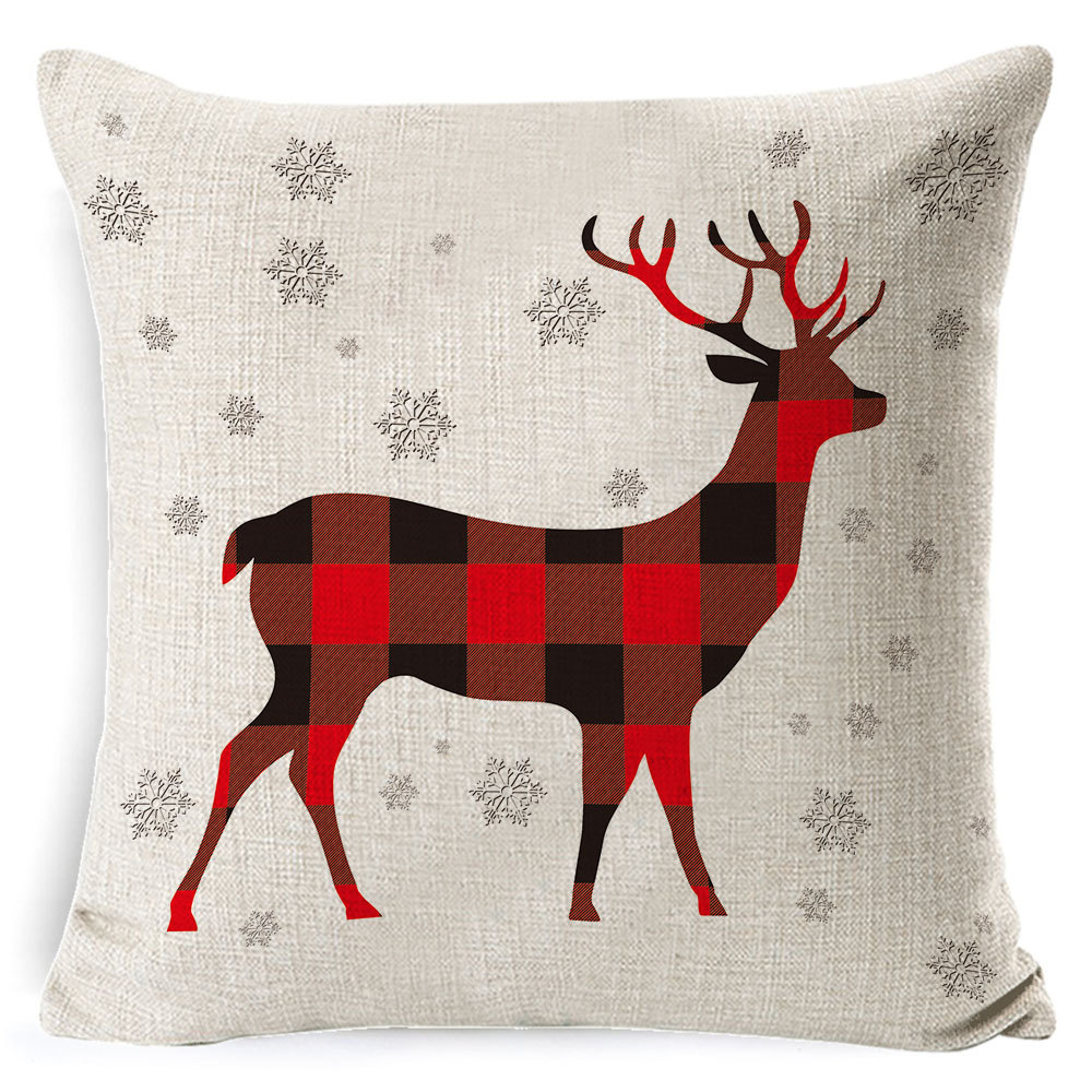 Picture of Christmas Pillow Case Linen Super Soft Peach Leather Printed New Amazon Household Products Cushion Pillow Case Custom
