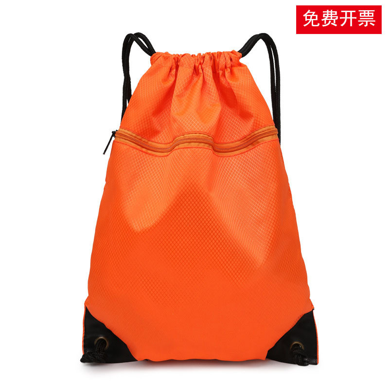 in stock Sports Backpack Bag with Drawstring on Shoulders Oxford Cloth Belted Pocket Soccer Pattern Drawstring Bag Nylon Backpack Bag Diamond
