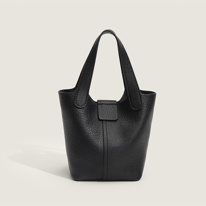 Bag Women's PU Soft Leather Handbag Large Capacity Summer New Arrival Trendy Casual Solid Color Bucket Bag All-Match Shoulder Crossbody Bag