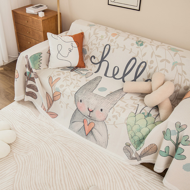 Picture of ins style sofa towel full cover cloth simple sofa cushion blanket all-inclusive universal cover towel four seasons universal sofa cover