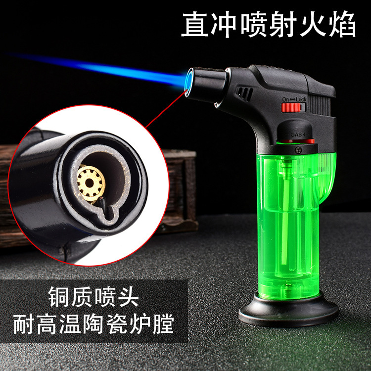 Picture of High temperature direct impact personality windproof 603 type inflatable welding spray gun moxibustion point incense barbecue point cigar baking lighter