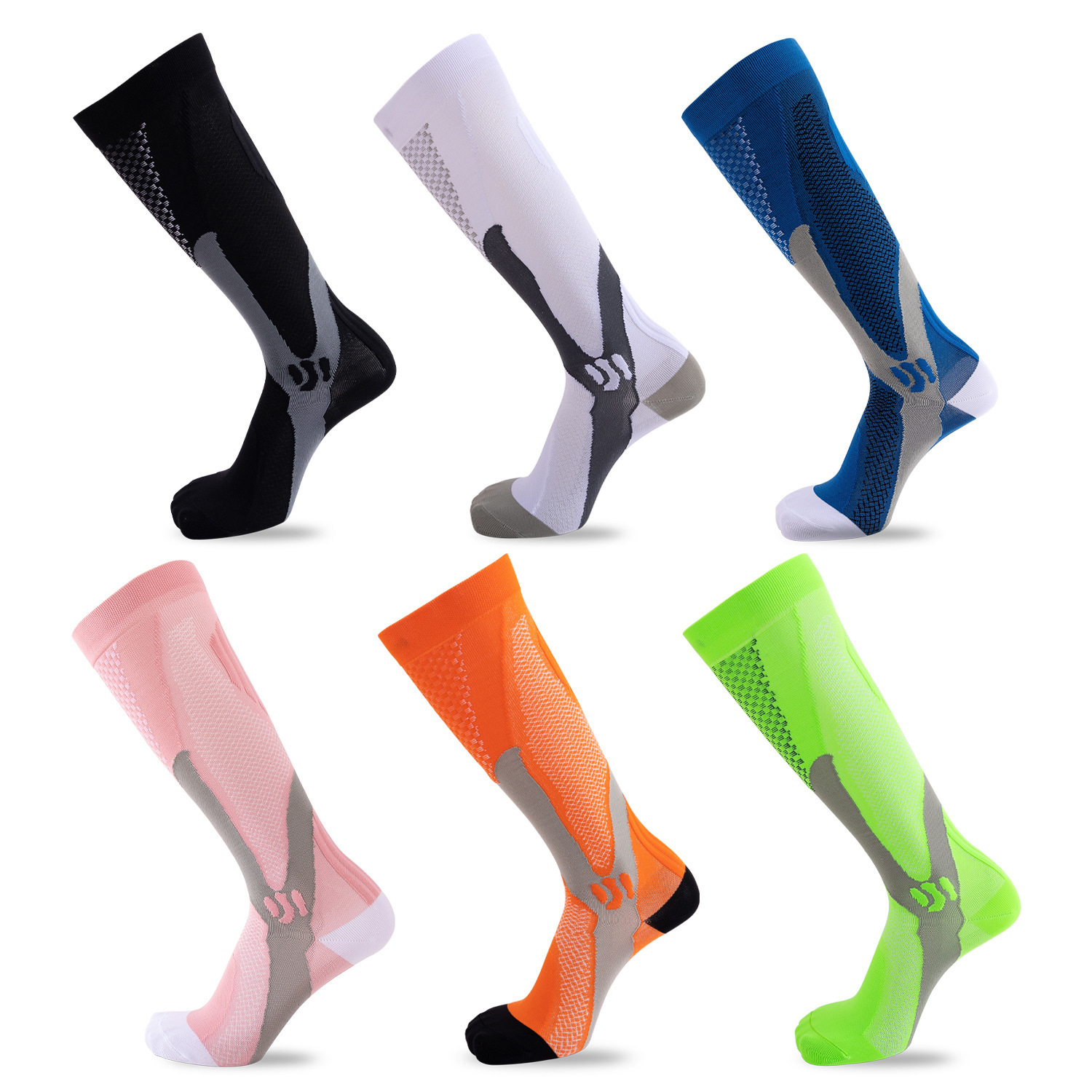 Compression socks calf socks men and women professional sports socks outdoor riding fitness skinny elastic compression socks football socks