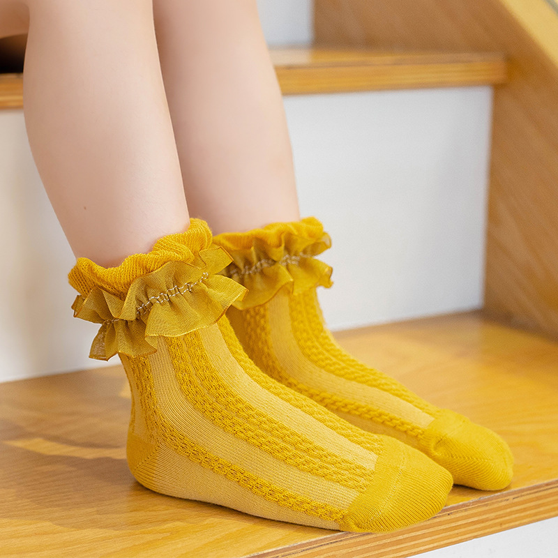 Picture of Spring Summer Autumn Girls Lace Socks Korean Fashion Dance Socks Children's Socks Lace Princess Socks Baby Girls Socks