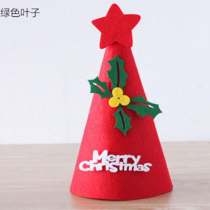 Factory Supply in stock Felt Christmas Decorations Ornaments Pendant Christmas Tree Cartoon Felt Crafts Christmas Hat