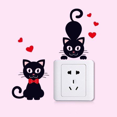 Picture of K Series Switch Stickers Wall Stickers Creative Kitten Laptop Living Room Bedroom Wall Random Stickers