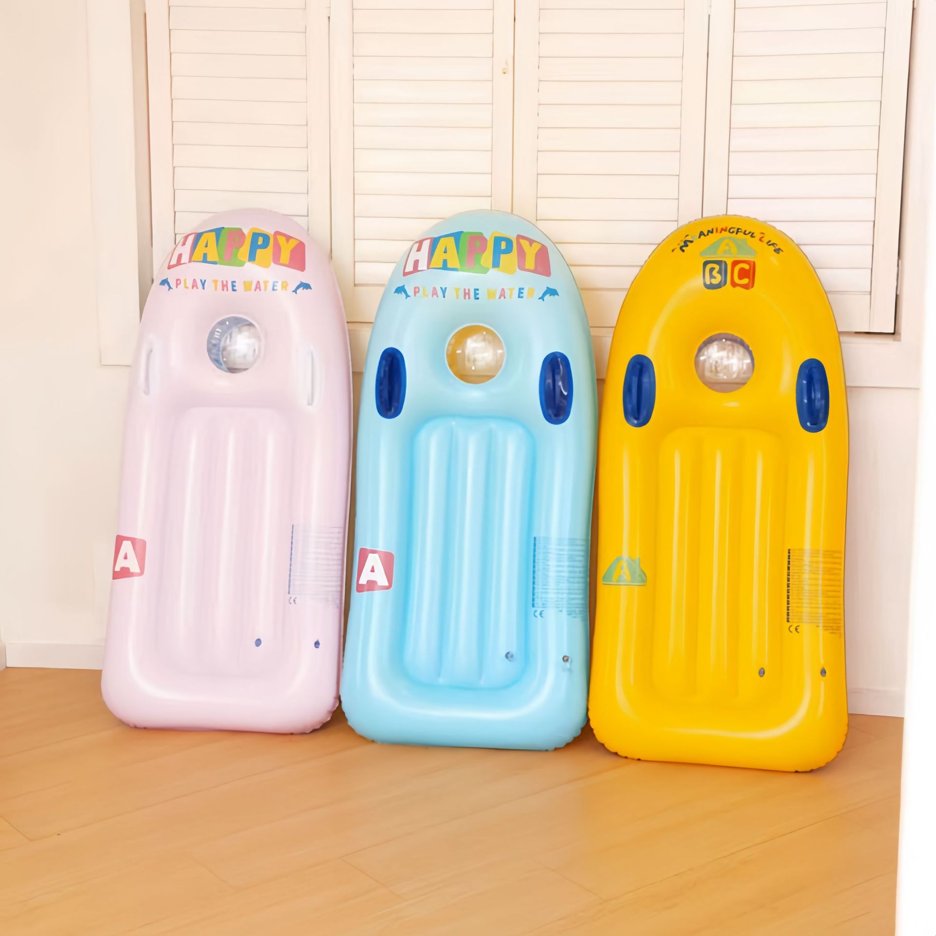 Manufacturers selling inflatable surfboards children's floating water toys Mount floating bed learning swimming puppy floating board