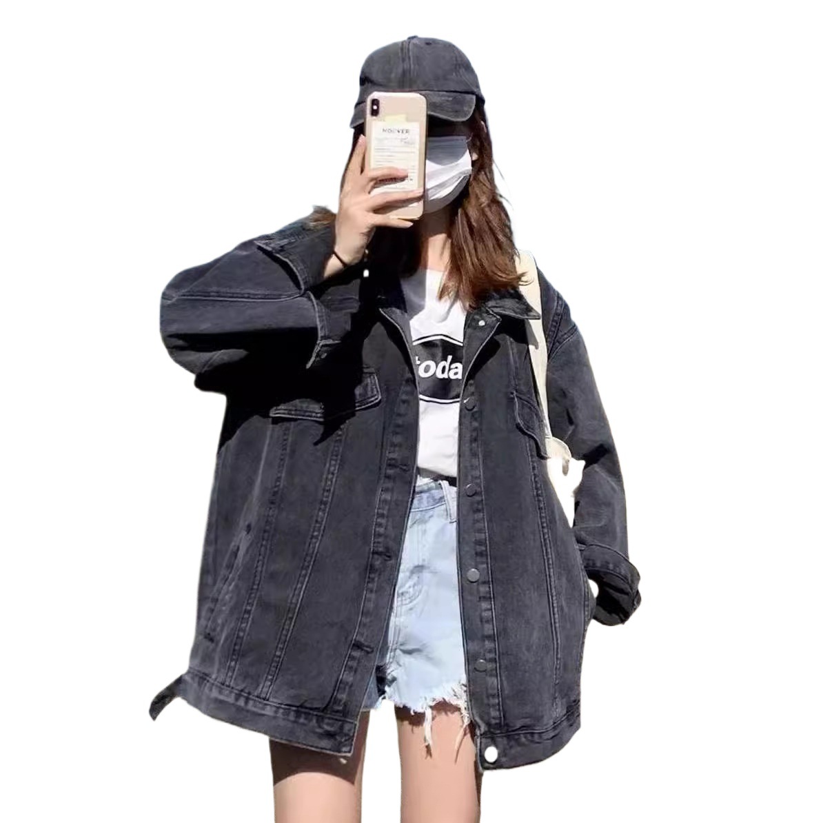 Picture of 2024 Spring and Autumn New Denim Coat Women's Korean Style Loose Design Sense BF Style All-match Mid-length Jacket Top