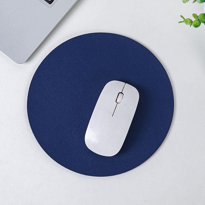 Picture of Small Fresh Round Leather Mouse Pad small size Solid Color Portable Simple Leather Office Desk Mat Computer Mouse Mat
