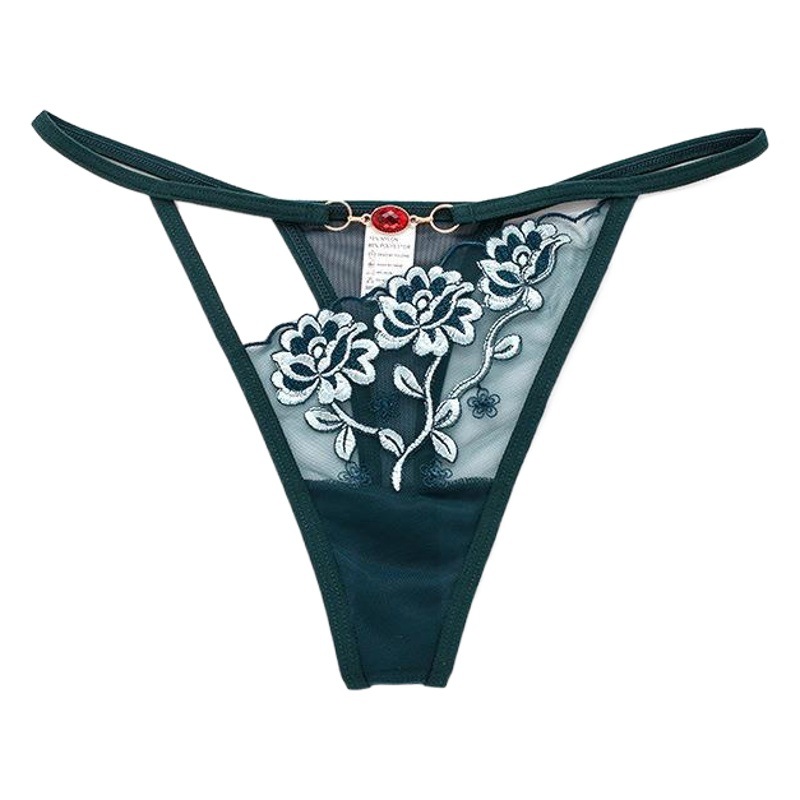 Embroidered Japanese Hollow-out Embroidered G-string Sexy Tape Egg-jumping Underwear Women's Temptation T-string Pants