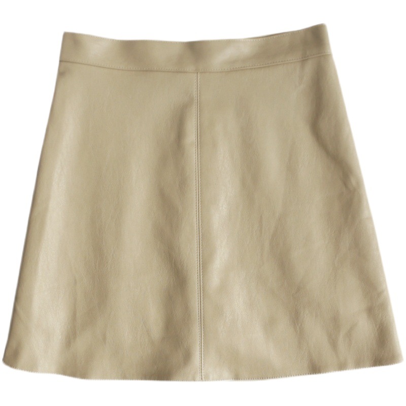 Leather skirt Women's Spring and Autumn 2023 new high waist Korean style Elegant Lady PU skirt short leather skirt a-line hip skirt