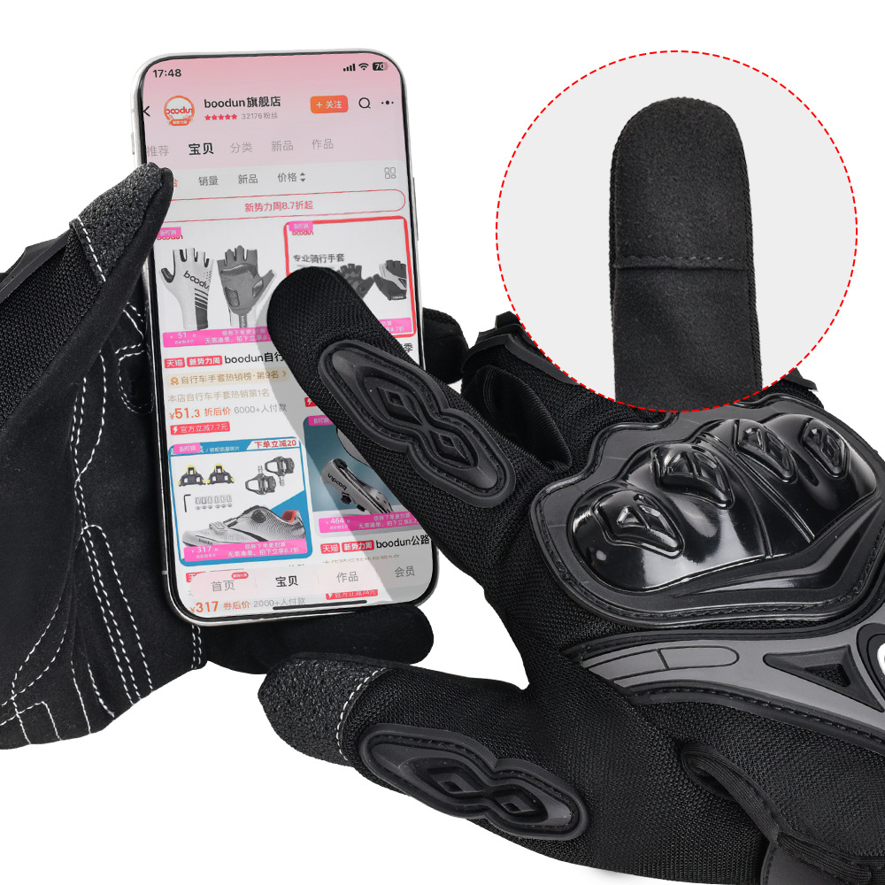 Picture of Motorcycle Gloves All-Season Full-Finger Touch Screen Anti-Fall Equipment Breathable Racing Men's and Women's Motorcycle Road Riding Gloves