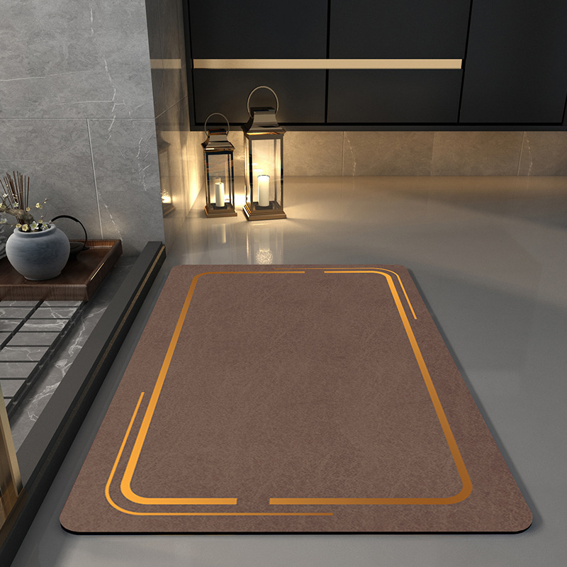 Picture of Bathroom Floor Mat Toilet Toilet Dirt-resistant Absorbent Non-slip Foot Mat Toilet Door Waterproof Erasable Quick-drying Carpet