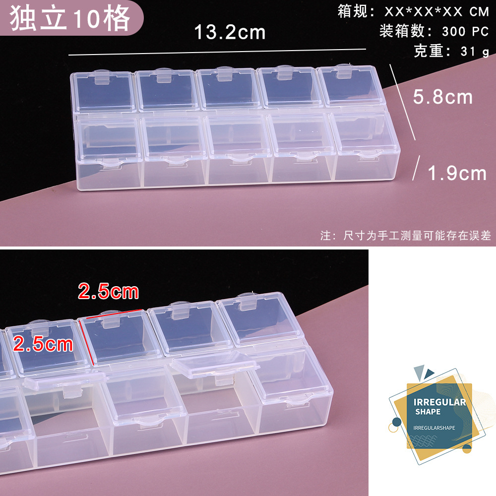 Picture of Transparent plastic 24-grid jewelry storage box electronic components accessories box classification Plaid jewelry box small parts box