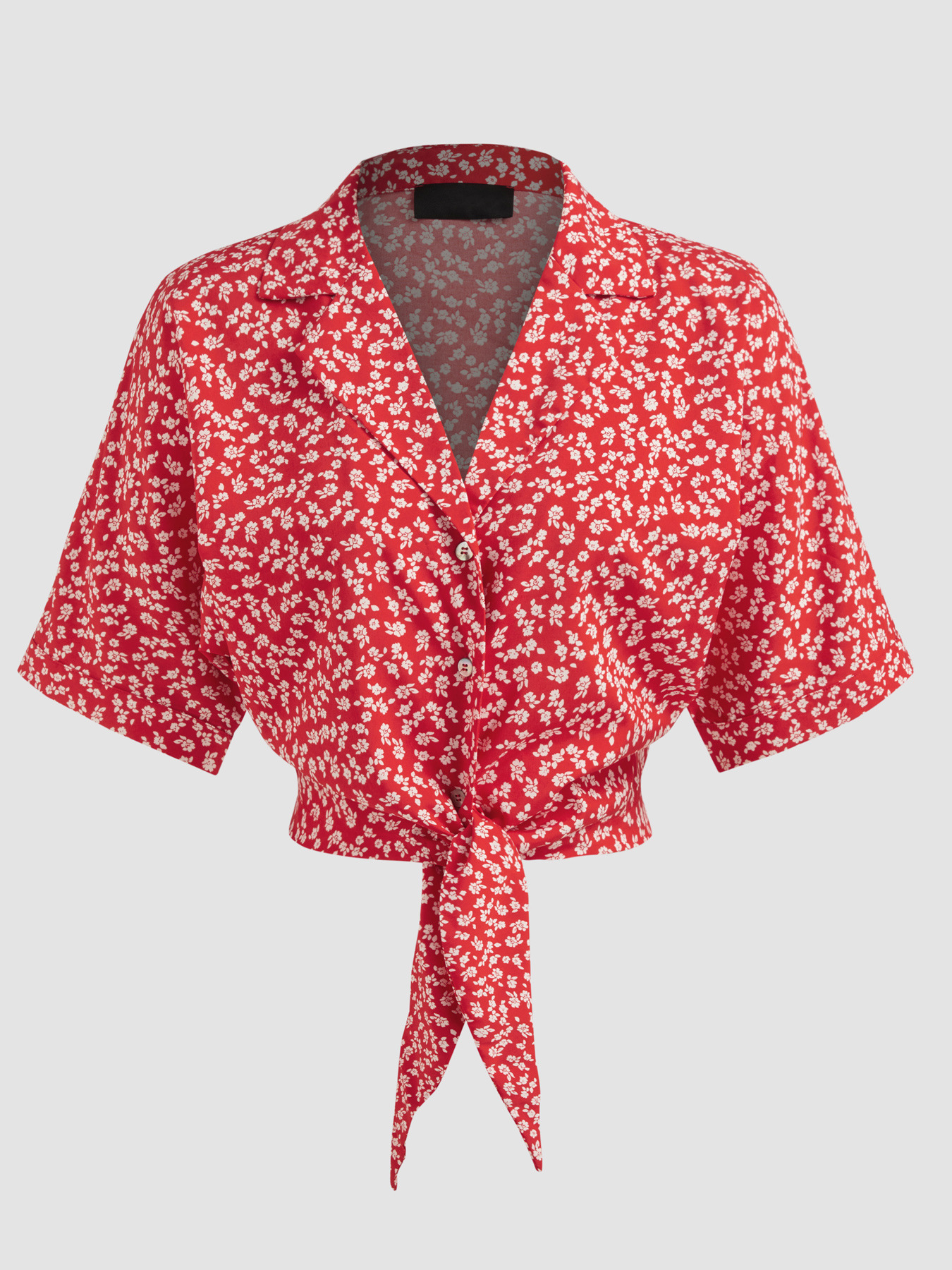 European and American women's clothing Amazon 2025 women's suit collar short sleeve shirt small floral lapel top