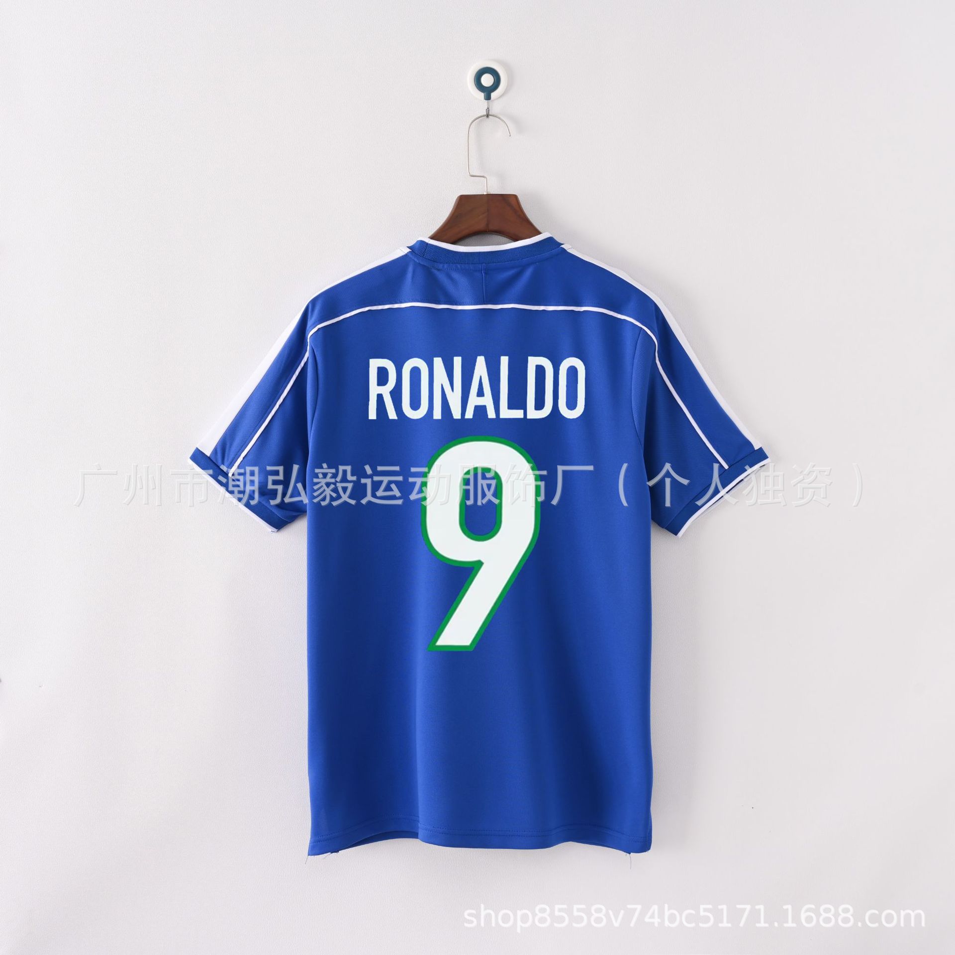Picture of Wholesale Vintage 980204 World Cup Brazil Jersey No. 9 No. 10 Ronaldo Vintage Jersey Soccer Uniform