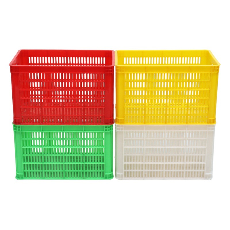 Thickened square hole 520 basket plastic turnover frame 510*355*310 blue thickened plastic basket
