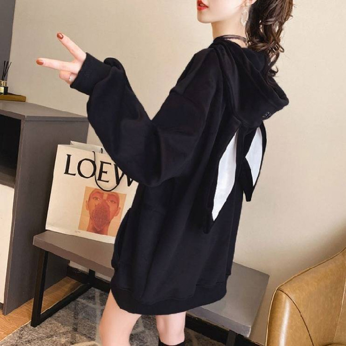 Picture of Rabbit ears sweater women's autumn and winter plus velvet padded hooded large size foreign style jacket ins cross-border foreign trade Wholesale