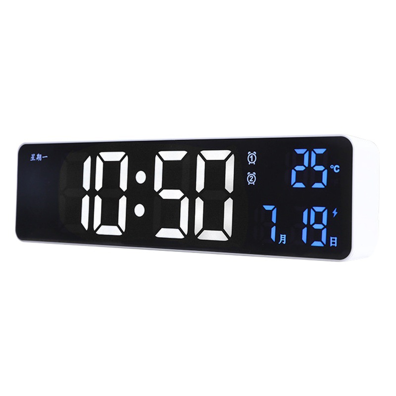 Rechargeable LED clock with temperature electronic clock living room wall clock simple digital clock bedside alarm clock snooze 6625