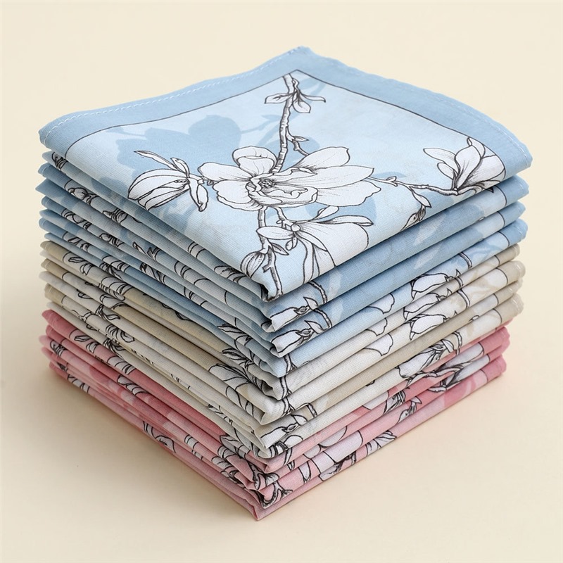 Women's handkerchief cotton cotton printed handkerchief large size ultra-thin soft sweat-absorbent square wedding supplies gift