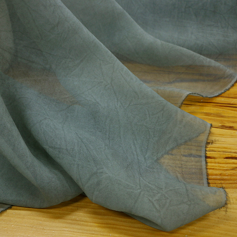 10mm Georgette Full Score Silk Fabric Hand-fried Color Texture Mottled Light and Slightly Straight Wide Dirty Dyed Fabric