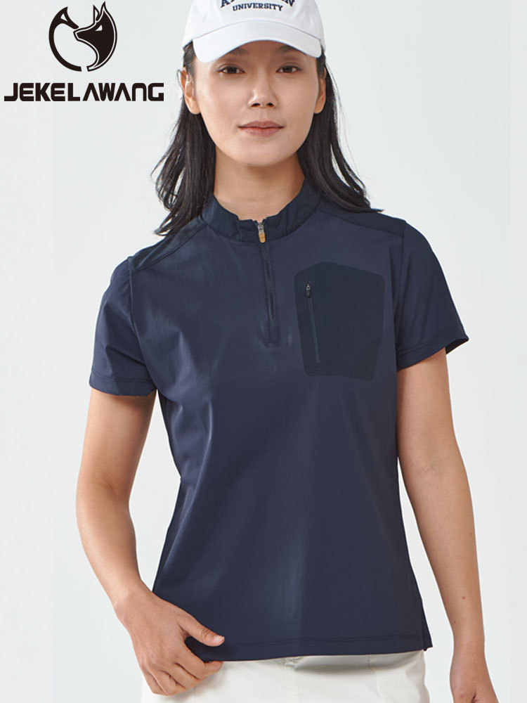 Jie Ke Wolf King High-end Jinlun Ice Silk Business POLO Men's Fashion Quality Short-sleeved Women's Group Advertising Shirt Printing LOGO