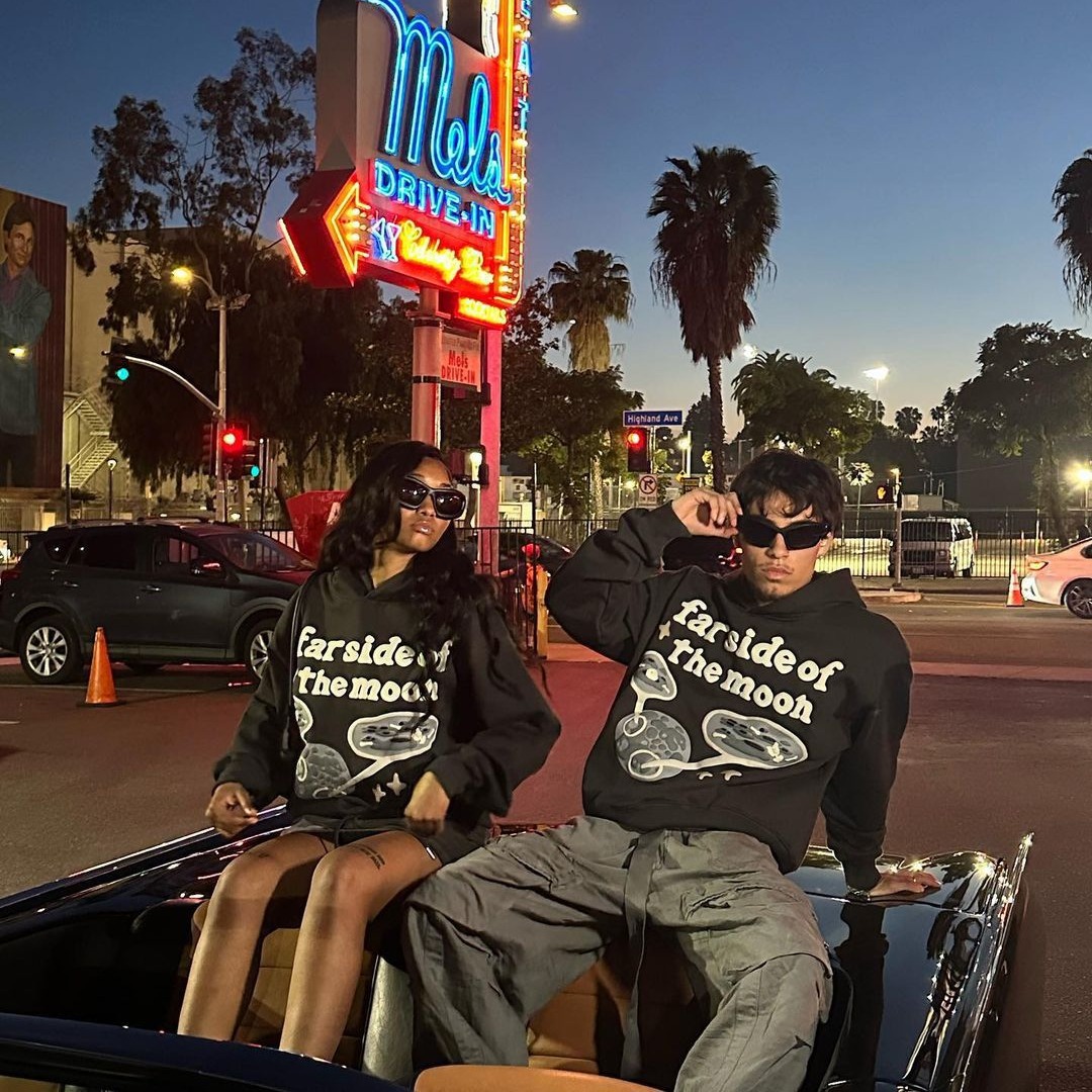 Spot 2023 European and American Amazon Foam Printed Sweatshirt Y2K High Street American Casual Sweatshirt Couple Hooded