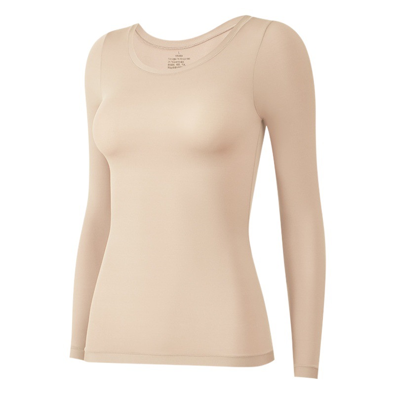 Glass color ultra-thin long-sleeved undershirt for skin beauty undershirt skin bottom clothes long johns seamless heating thermal underwear suit