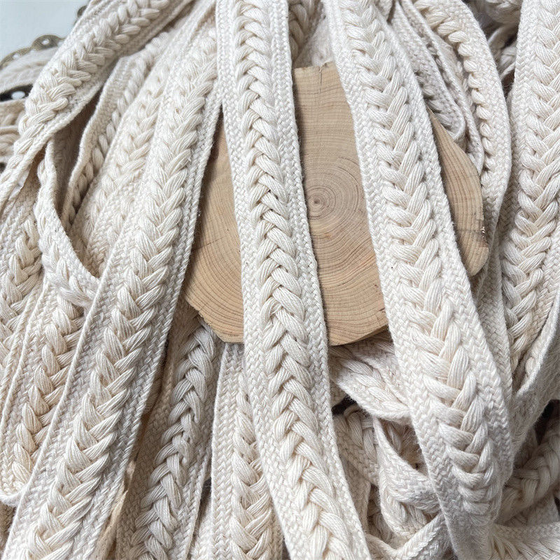 2CM wide light beige cotton braid braid lace accessories clothing bed curtain hair accessories diy handmade manufacturers