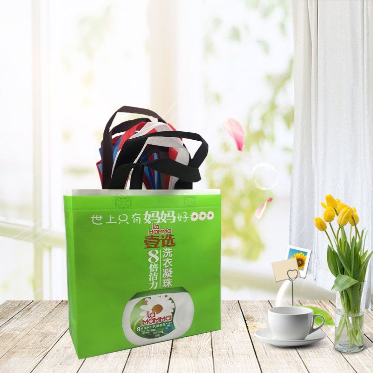Non-woven bag supermarket shopping handbag film Hot Pressing three-dimensional bag Guangzhou powerful manufacturers can be urgent